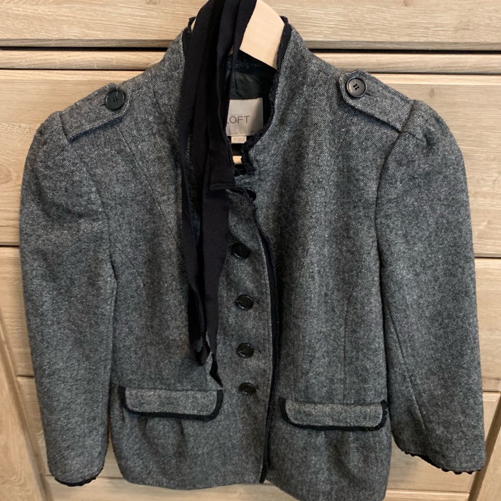 Feminine LOFT Blazer Peplum Back and Tie